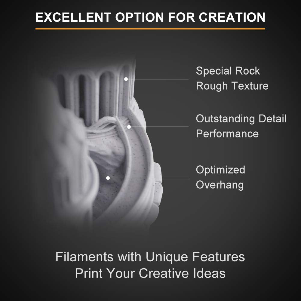 Overture - Rock PLA Filament - 1 kg - 1,75 mm - White Rock