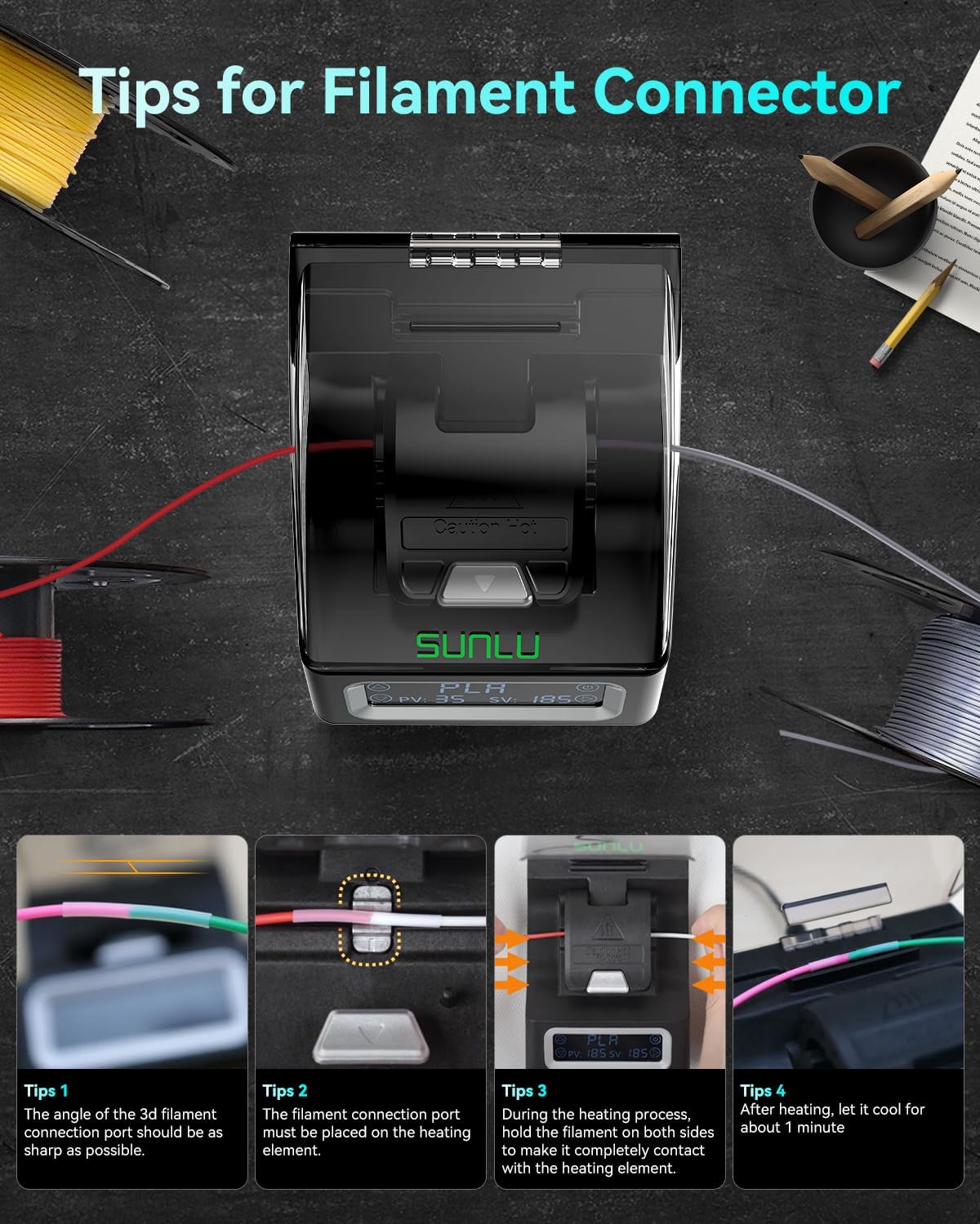 SUNLU - Filament Connector FC01 + 200 tk TPFE - Black